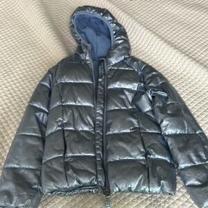 Cute metallic puffer jacket